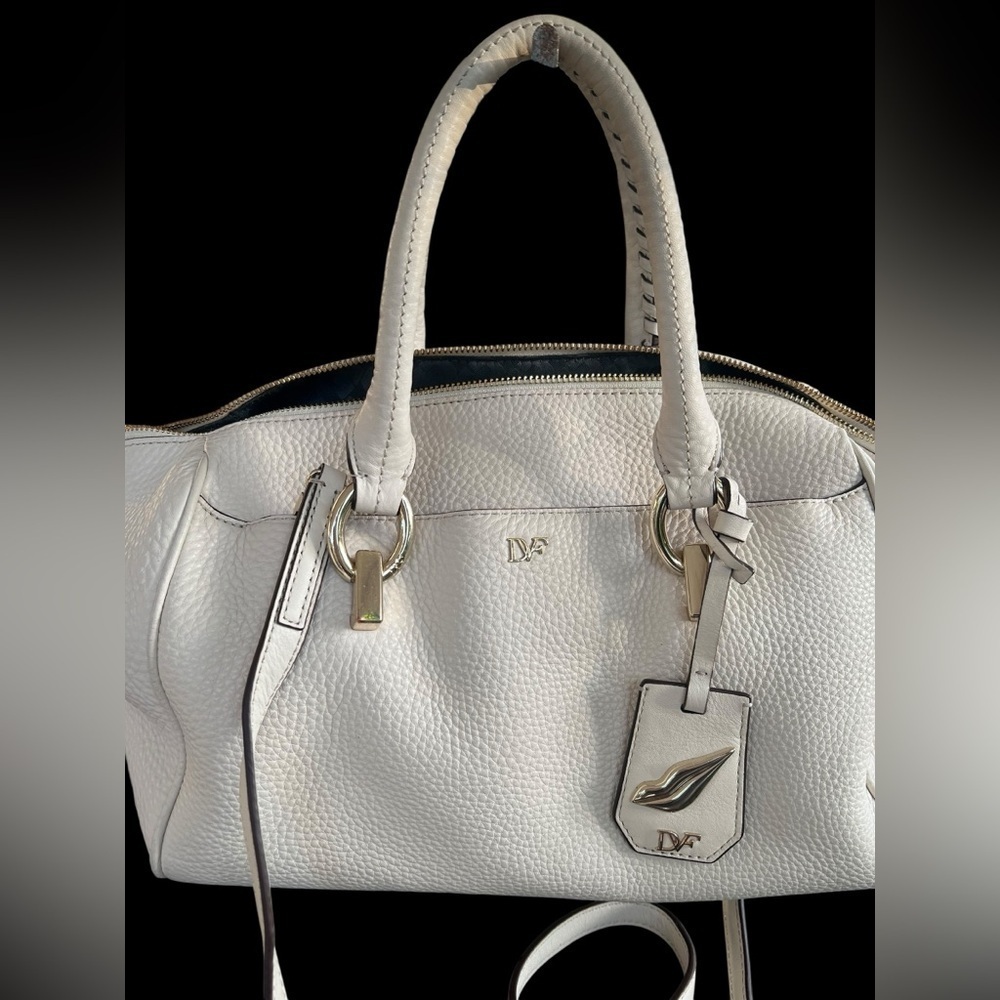 DVF off white pebbled calfskin Satchel
